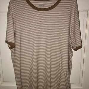 Goodfellow & Co Tan Striped Short Sleeve Tee